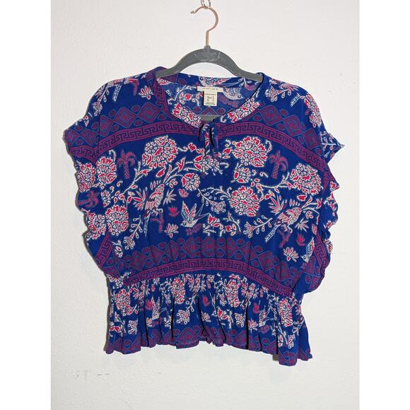 Ariat Tops - Ariat Women's Cortez Blue and Hot Pink Short Sleeve Top Size M